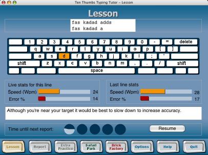 Ten Thumbs Typing Tutor software